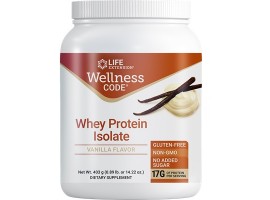 Life Extension Wellness Code™ Whey Protein Isolate Vanilla Flavor, 403g